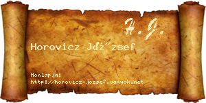 Horovicz József névjegykártya